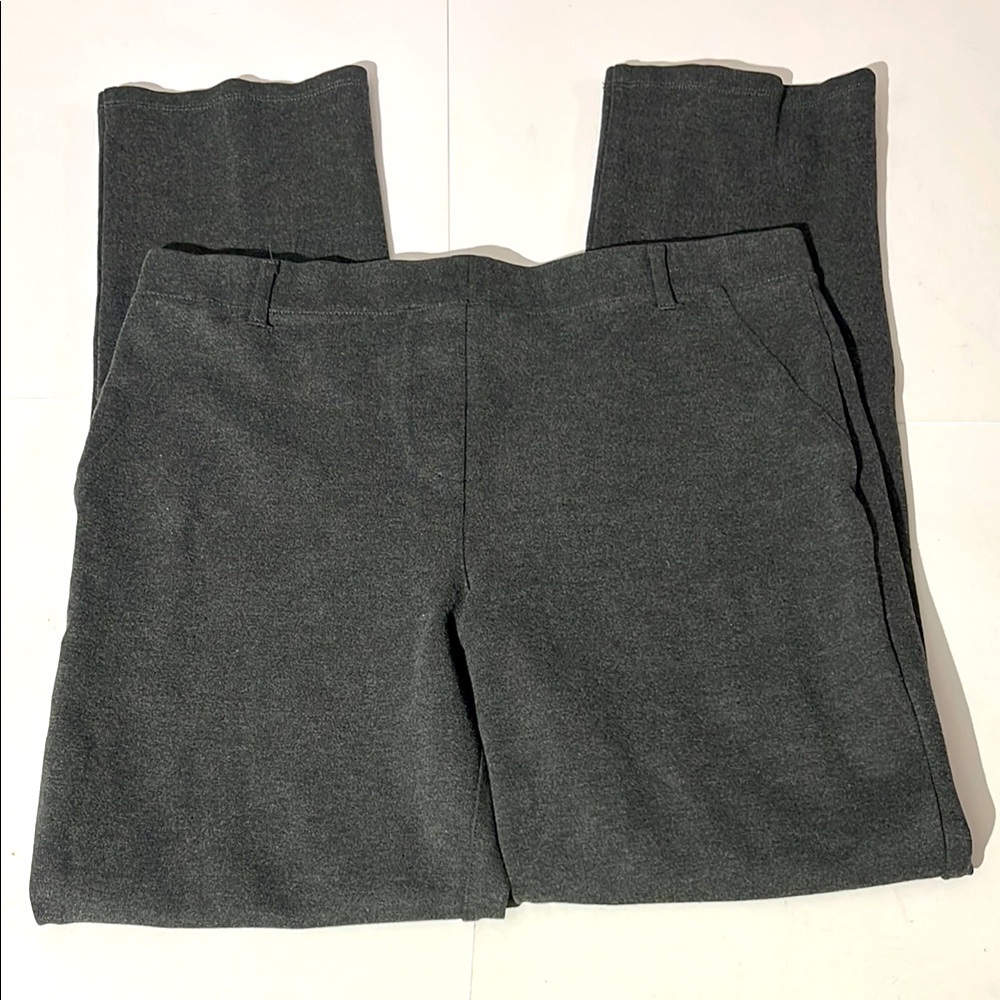 Quince Womens Charcoal Gray Pull On Straight Leg Pants Stretch sz Medium Office